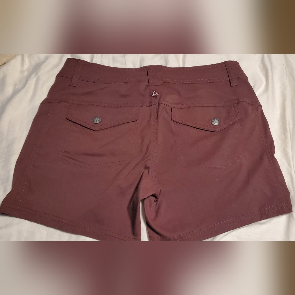 Prana Raisin Purple Shorts with Buttoned Pockets